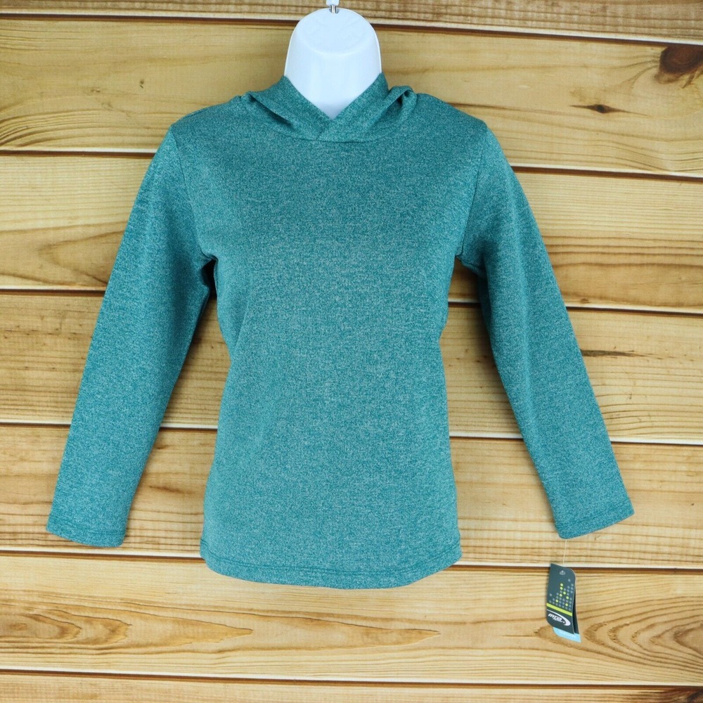 MTA Sport Activewear Hoodie Fast Dry Youth Size L (10-12) Greenโ Heathered NWT